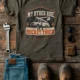 Bucket Truck T-Shirt - “My Other Ride Is A Bucket Truck” Utility Crew/Electrician Tee — army t-shirt, flat-lay product photo | Pressure Tested Co