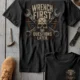 Wrench First Tee — "Wrench First, Questions Later" Mechanic Skull T-Shirt — asphalt t-shirt, flat-lay product photo | Pressure Tested Co