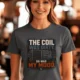 HVAC Technician Tee — “THE COIL WAS DIRTY. SO WAS MY MOOD.” — asphalt — Model HVAC Technician Tee — “THE COIL WAS DIRTY. SO WAS MY MOOD.” — asphalt t-shirt, model photo | Pressure Tested Co