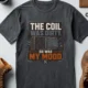 HVAC Technician Tee — “THE COIL WAS DIRTY. SO WAS MY MOOD.” — autumn — Flat-lay HVAC Technician Tee — “THE COIL WAS DIRTY. SO WAS MY MOOD.” — autumn t-shirt, flat-lay product photo | Pressure Tested Co
