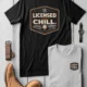 Funny HVAC Tee - "Licensed To Chill" HVAC Technician T-Shirt — black t-shirt, flat-lay product photo | Pressure Tested Co