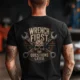 Wrench First Tee — "Wrench First, Questions Later" Mechanic Skull T-Shirt — black t-shirt, model photo | Pressure Tested Co