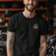 Funny Electrician Tee - "Panel Whisperer" Electrical Worker T-Shirt — black t-shirt, model photo | Pressure Tested Co