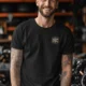Funny HVAC Tee - "Licensed To Chill" HVAC Technician T-Shirt — black t-shirt, model photo | Pressure Tested Co