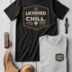 Funny HVAC Tee - "Licensed To Chill" HVAC Technician T-Shirt — blue-spruce t-shirt, flat-lay product photo | Pressure Tested Co