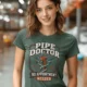 Plumber T-Shirt — "Pipe Doctor. No Appointment Needed" Vintage Work Shirt — blue-spruce — Model Plumber T-Shirt — "Pipe Doctor. No Appointment Needed" Vintage Work Shirt — blue-spruce t-shirt, model photo | Pressure Tested Co