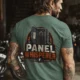 Funny Electrician Tee - "Panel Whisperer" Electrical Worker T-Shirt — blue-spruce t-shirt, model photo | Pressure Tested Co