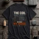 HVAC Technician Tee — “THE COIL WAS DIRTY. SO WAS MY MOOD.” — dark-grey — Flat-lay HVAC Technician Tee — “THE COIL WAS DIRTY. SO WAS MY MOOD.” — dark-grey t-shirt, flat-lay product photo | Pressure Tested Co