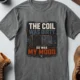 HVAC Technician Tee — “THE COIL WAS DIRTY. SO WAS MY MOOD.” — deep-heather — Flat-lay HVAC Technician Tee — “THE COIL WAS DIRTY. SO WAS MY MOOD.” — deep-heather t-shirt, flat-lay product photo | Pressure Tested Co