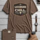 Funny HVAC Tee - "Licensed To Chill" HVAC Technician T-Shirt — espresso t-shirt, flat-lay product photo | Pressure Tested Co