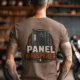 Funny Electrician Tee - "Panel Whisperer" Electrical Worker T-Shirt — espresso t-shirt, model photo | Pressure Tested Co