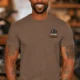 Funny Electrician Tee - "Panel Whisperer" Electrical Worker T-Shirt — espresso t-shirt, model photo | Pressure Tested Co