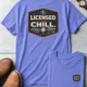 Funny HVAC Tee - "Licensed To Chill" HVAC Technician T-Shirt — flo-blue t-shirt, flat-lay product photo | Pressure Tested Co