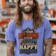 HVAC Technician T-Shirt — "I Turn Hot Rooms Into Happy Rooms" Vintage HVAC Shirt — flo-blue — Model HVAC Technician T-Shirt — "I Turn Hot Rooms Into Happy Rooms" Vintage HVAC Shirt — flo-blue t-shirt, model photo | Pressure Tested Co