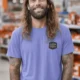 Funny HVAC Tee - "Licensed To Chill" HVAC Technician T-Shirt — flo-blue t-shirt, model photo | Pressure Tested Co