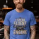 I Speak Fluent Engine T-Shirt — Mechanic Wrench Vintage Auto Repair Tee — heather-columbia-blue — Model I Speak Fluent Engine T-Shirt — Mechanic Wrench Vintage Auto Repair Tee — heather-columbia-blue t-shirt, model photo | Pressure Tested Co