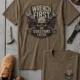 Wrench First Tee — "Wrench First, Questions Later" Mechanic Skull T-Shirt — heather-olive t-shirt, flat-lay product photo | Pressure Tested Co