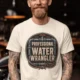 Funny Plumber Tee - "Professional Water Wrangler" Rustic Rope Graphic T-Shirt — ivory t-shirt, model photo | Pressure Tested Co