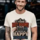HVAC Technician T-Shirt — "I Turn Hot Rooms Into Happy Rooms" Vintage HVAC Shirt — ivory — Model HVAC Technician T-Shirt — "I Turn Hot Rooms Into Happy Rooms" Vintage HVAC Shirt — ivory t-shirt, model photo | Pressure Tested Co