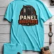 Funny Electrician Tee - "Panel Whisperer" Electrical Worker T-Shirt — lagoon-blue t-shirt, flat-lay product photo | Pressure Tested Co