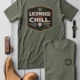 Funny HVAC Tee - "Licensed To Chill" HVAC Technician T-Shirt — moss t-shirt, flat-lay product photo | Pressure Tested Co