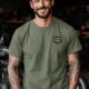 Funny HVAC Tee - "Licensed To Chill" HVAC Technician T-Shirt — moss t-shirt, model photo | Pressure Tested Co