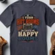 HVAC Technician T-Shirt — "I Turn Hot Rooms Into Happy Rooms" Vintage HVAC Shirt — navy — Flat-lay HVAC Technician T-Shirt — "I Turn Hot Rooms Into Happy Rooms" Vintage HVAC Shirt — navy t-shirt, flat-lay product photo | Pressure Tested Co
