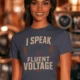 I Speak Fluent Voltage T-Shirt — Electrician & Electronics Tech Gift — navy t-shirt, model photo | Pressure Tested Co