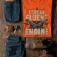 I Speak Fluent Engine T-Shirt — Mechanic Wrench Vintage Auto Repair Tee — orange — Flat-lay I Speak Fluent Engine T-Shirt — Mechanic Wrench Vintage Auto Repair Tee — orange t-shirt, flat-lay product photo | Pressure Tested Co