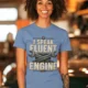 I Speak Fluent Engine T-Shirt — Mechanic Wrench Vintage Auto Repair Tee — steel-blue — Model I Speak Fluent Engine T-Shirt — Mechanic Wrench Vintage Auto Repair Tee — steel-blue t-shirt, model photo | Pressure Tested Co