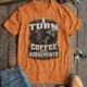 Mechanic Technician T-Shirt — "I Turn Coffee Into Horsepower" Vintage Work Shirt — yam — Flat-lay Mechanic Technician T-Shirt — "I Turn Coffee Into Horsepower" Vintage Work Shirt — yam t-shirt, flat-lay product photo | Pressure Tested Co