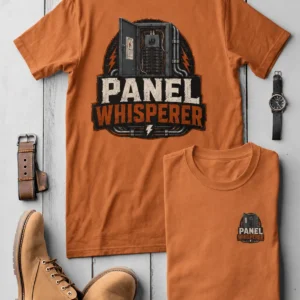 Funny Electrician Tee - "Panel Whisperer" Electrical Worker T-Shirt — yam t-shirt, flat-lay product photo | Pressure Tested Co