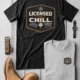 Funny HVAC Tee - "Licensed To Chill" HVAC Technician T-Shirt — yam t-shirt, flat-lay product photo | Pressure Tested Co