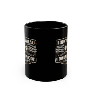 HVAC Tech Coffee Cup – "I Don't Sweat. I Troubleshoot." Retro Tech Mug (Black 11oz / 15oz) - Image 14