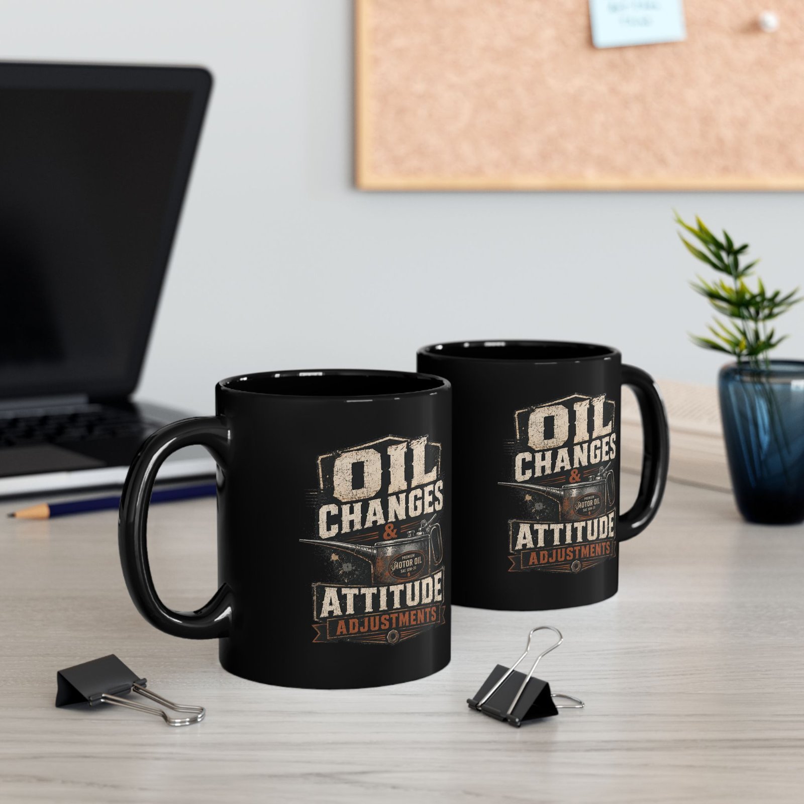 Mechanic's Mug — "Oil Changes and Attitude Adjustments" Black Coffee Cup (11oz / 15oz) - Image 13