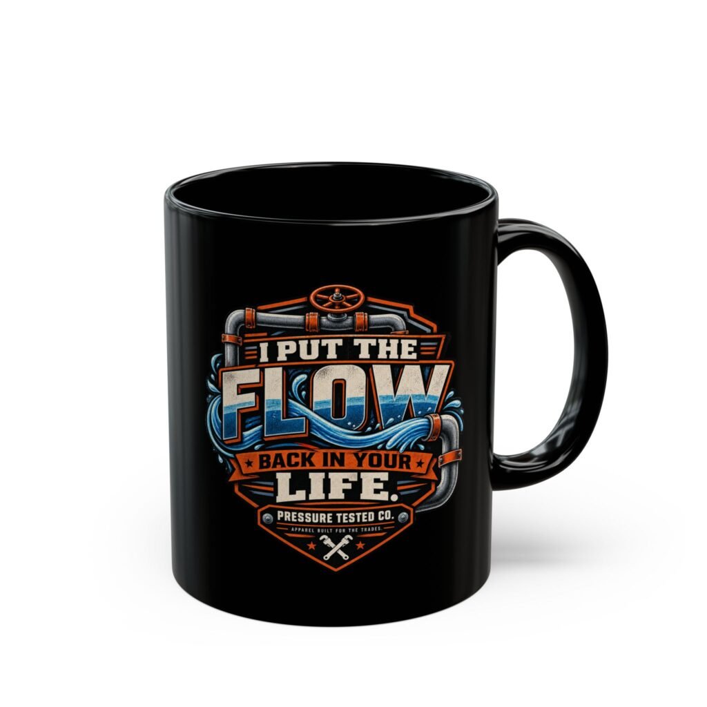 Plumber "I Put the Flow Back in Your Life" Black Coffee Mug (11oz, 15oz)