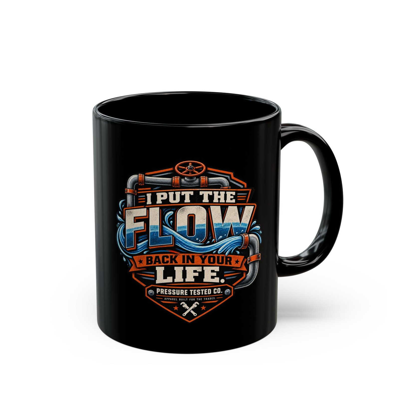 Plumber "I Put the Flow Back in Your Life" Black Coffee Mug (11oz, 15oz) - Image 11