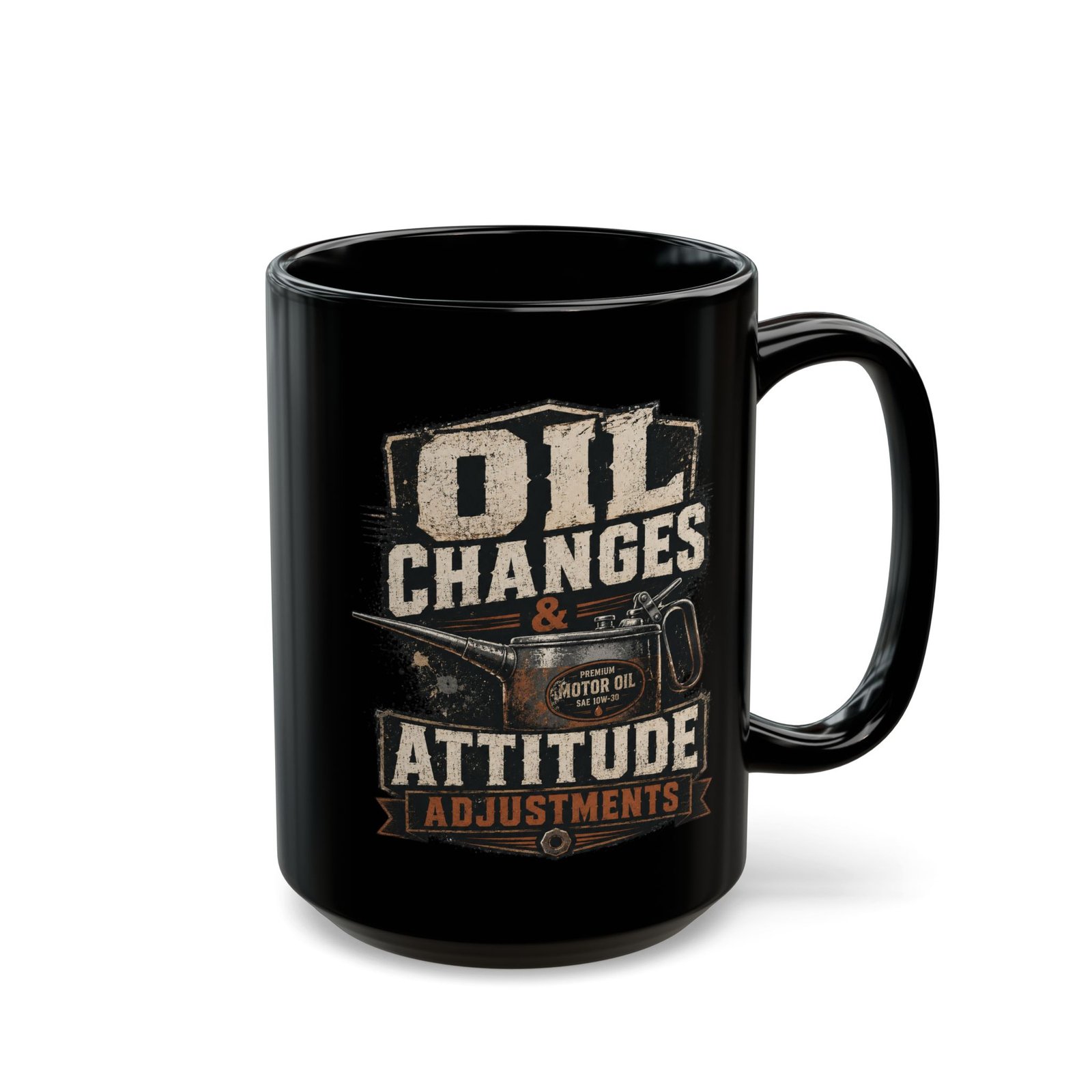 Mechanic's Mug — "Oil Changes and Attitude Adjustments" Black Coffee Cup (11oz / 15oz) - Image 6