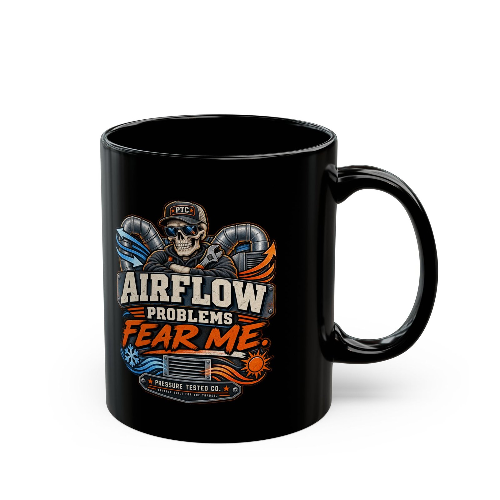 Airflow Problems Fear Me Mug — Mechanic HVAC Technician Coffee Cup (Black, 11oz/15oz) - Image 8