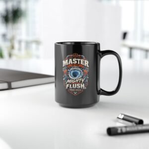 Master of the Mighty Flush Mug — Funny Plumber Toilet Humor Coffee Cup - Image 5