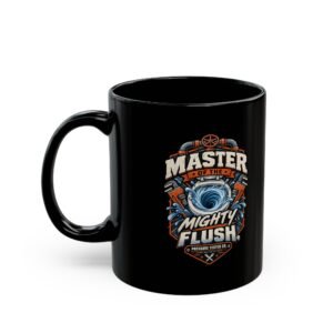 Master of the Mighty Flush Mug — Funny Plumber Toilet Humor Coffee Cup - Image 9
