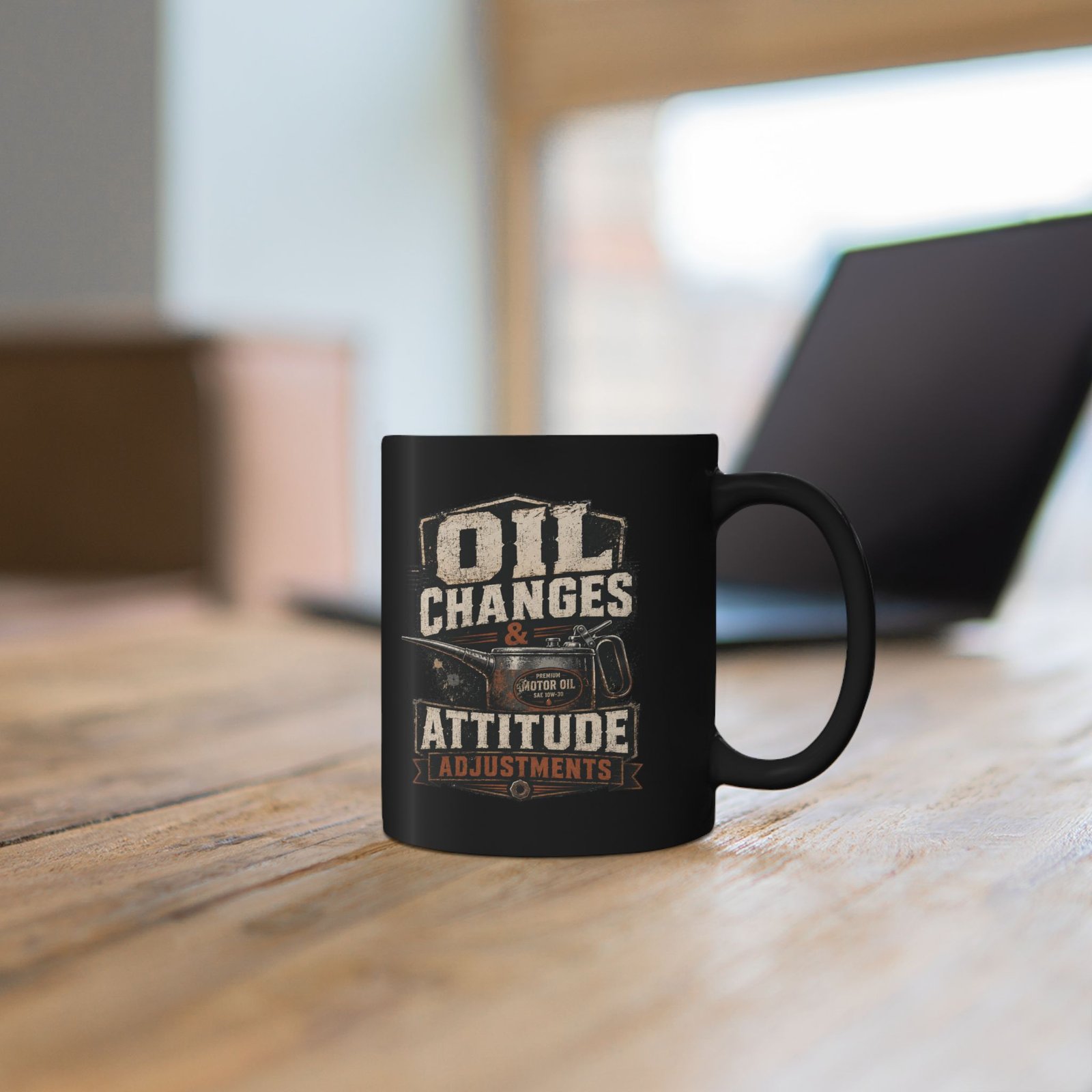 Mechanic's Mug — "Oil Changes and Attitude Adjustments" Black Coffee Cup (11oz / 15oz) - Image 7