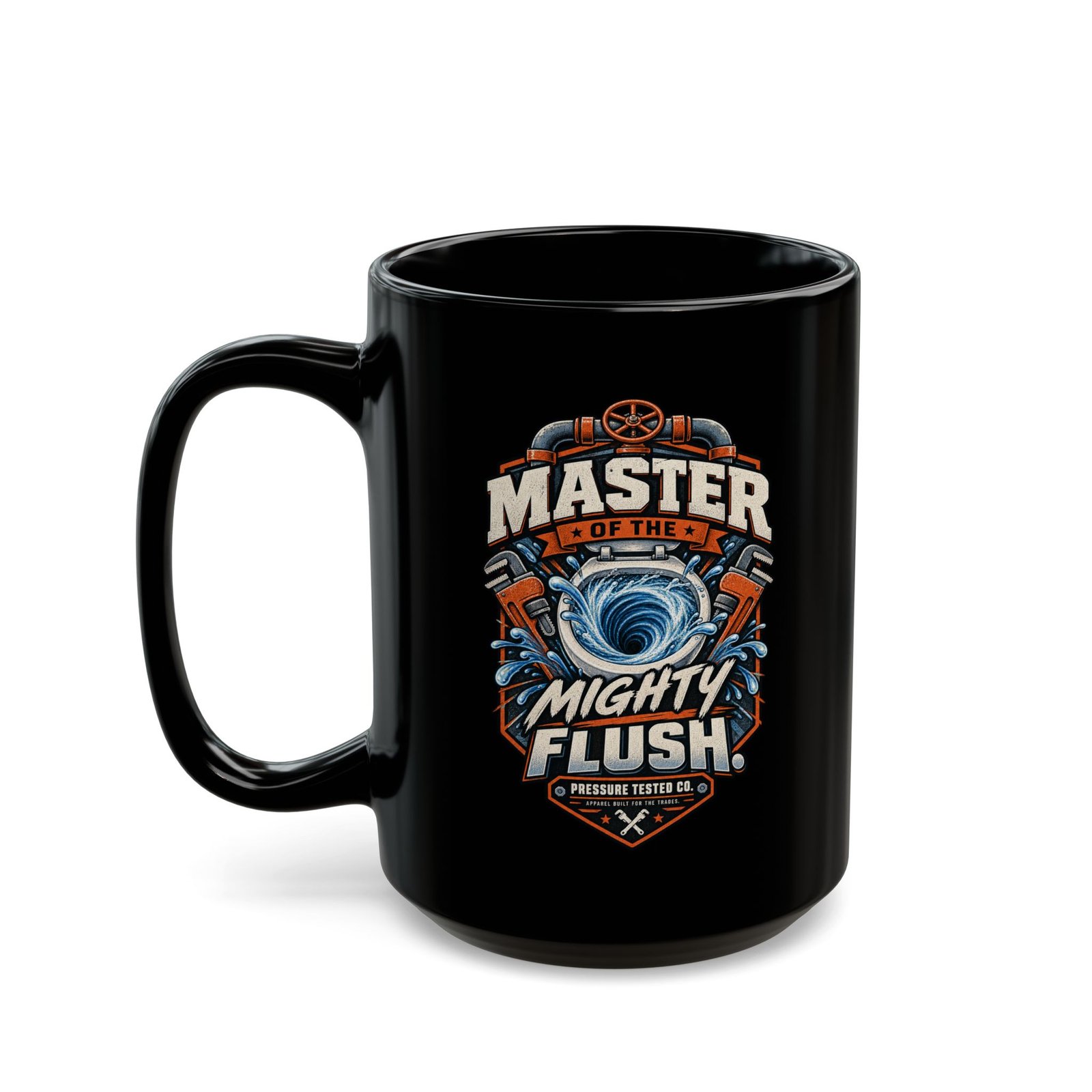 Master of the Mighty Flush Mug — Funny Plumber Toilet Humor Coffee Cup - Image 3