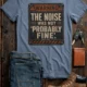 Warning Sign T-Shirt — "The Noise Was Not 'Probably Fine'" Vintage Graphic Tee — blue-jean t-shirt, flat-lay product photo | Pressure Tested Co