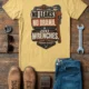 "No Leaks, No Drama, Just Wrenches" Vintage Plumbing Tee — butter t-shirt, flat-lay product photo | Pressure Tested Co