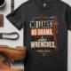 "No Leaks, No Drama, Just Wrenches" Vintage Plumbing Tee — graphite t-shirt, flat-lay product photo | Pressure Tested Co