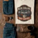 'Blue Collar. Cold Air. Hot Coffee.' T-Shirt — Funny Retro Industrial HVAC Tee — ivory t-shirt, flat-lay product photo | Pressure Tested Co