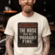 Warning Sign T-Shirt — "The Noise Was Not 'Probably Fine'" Vintage Graphic Tee — ivory t-shirt, model photo | Pressure Tested Co