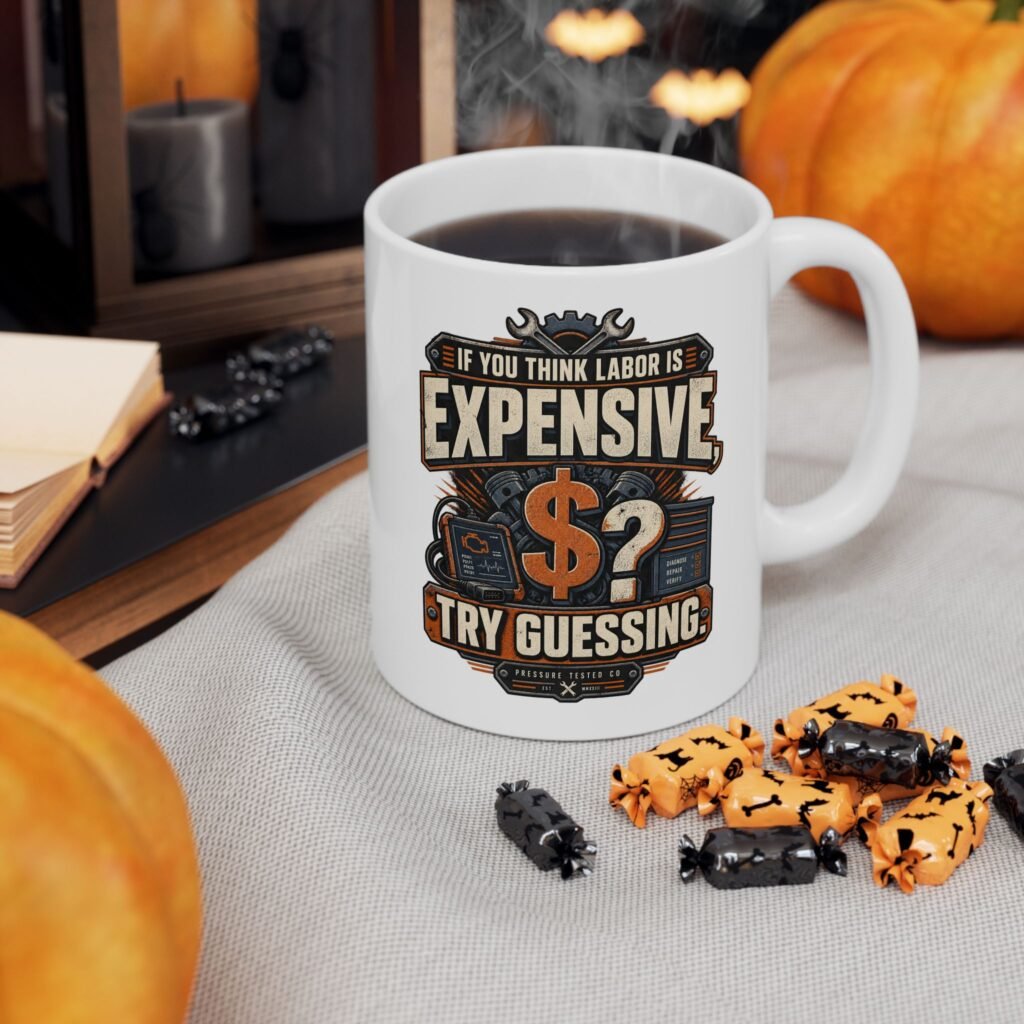 Trades Mug — "If You Think Labor Is Expensive, Try Guessing" Vintage Mechanic Coffee Mug (11oz/15oz)