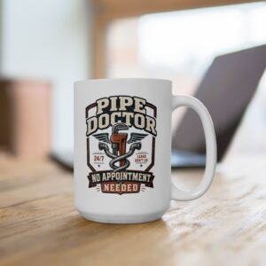 Plumber Mug — "Pipe Doctor. No Appointment Needed" Ceramic Coffee Cup (11oz and 15oz) - Image 4